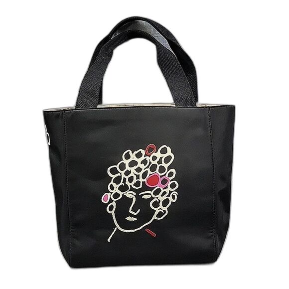 Kate Spade x Maria Kalman black nylon face design tote bag - Picture 6 of 10